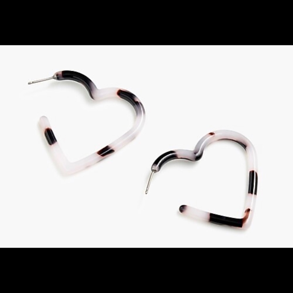J Crew Heart hoop acetate earrings